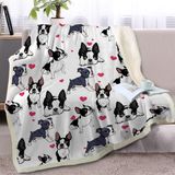 Cobertor Blessliving Boston Terrier Frenchie Dog Red Heart