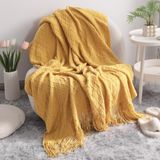 Manta Throw Blanket Ntbay Tricotada Em Acrílico De Grandes Dimensões 150x200cm Amarela