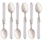 Conjunto 6 Colheres Para Mesa De Aço Inox Com Cabo De Plástico Destiny Transparente 20,5cm 1254 - Ly