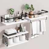 Prateleiras De Banheiro Montadas Na Parede Fixwal Rustic Wood White