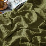 Manta Throw Blanket Phf 100% Algodão, Musselina, 4 Camadas, Verde Oliva