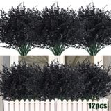 Flores Artificiais Recutms Resistentes A Uv 12 Pacotes Pretos