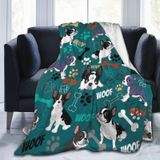 Cobertor Adijok Boston Terrier De Flanela Macia E Aconchegante 150x125cm