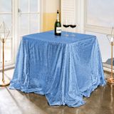 Toalha De Mesa De Lantejoulas Fyledaee Azul Claro 229x229cm Quadrada