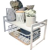 Organizador De Prateleiras De Armário Expansível Urhomey Plus White