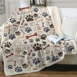 Cobertor De Lã Sleepwish Dog Paws And Bones Print