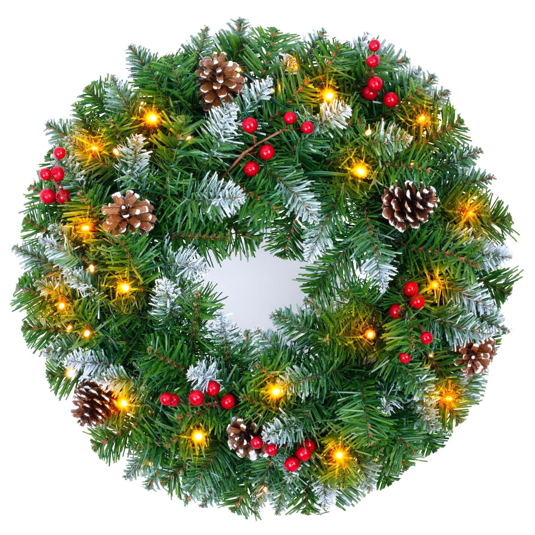 Guirlanda De Natal Yuletime 20 Pré-iluminada Com Luzes E Enfeites De Fadas