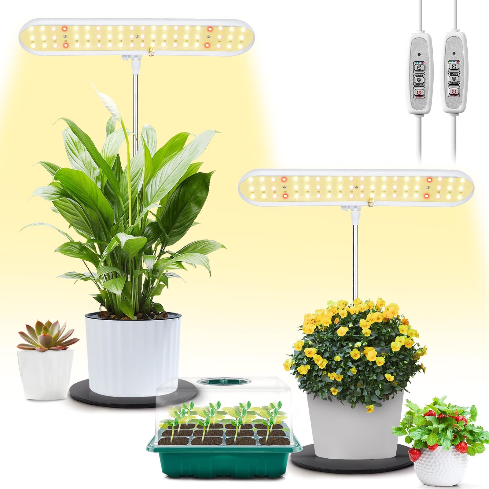 Desktop Grow Light Foxgarden Full Spectrum Com Temporizador, 2 Pacotes