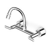 Misturador Para Cozinha De Parede Bica Móvel Com Arejador Articulado Smart - N Celite Cromado