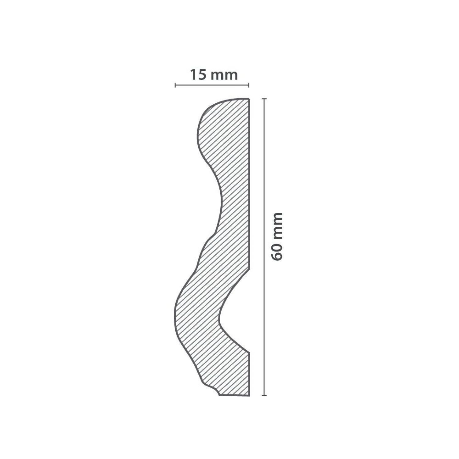 Roda Meio I60 Perfil De Poliestireno Homestar - Caixa Com 6 M - Branco ...