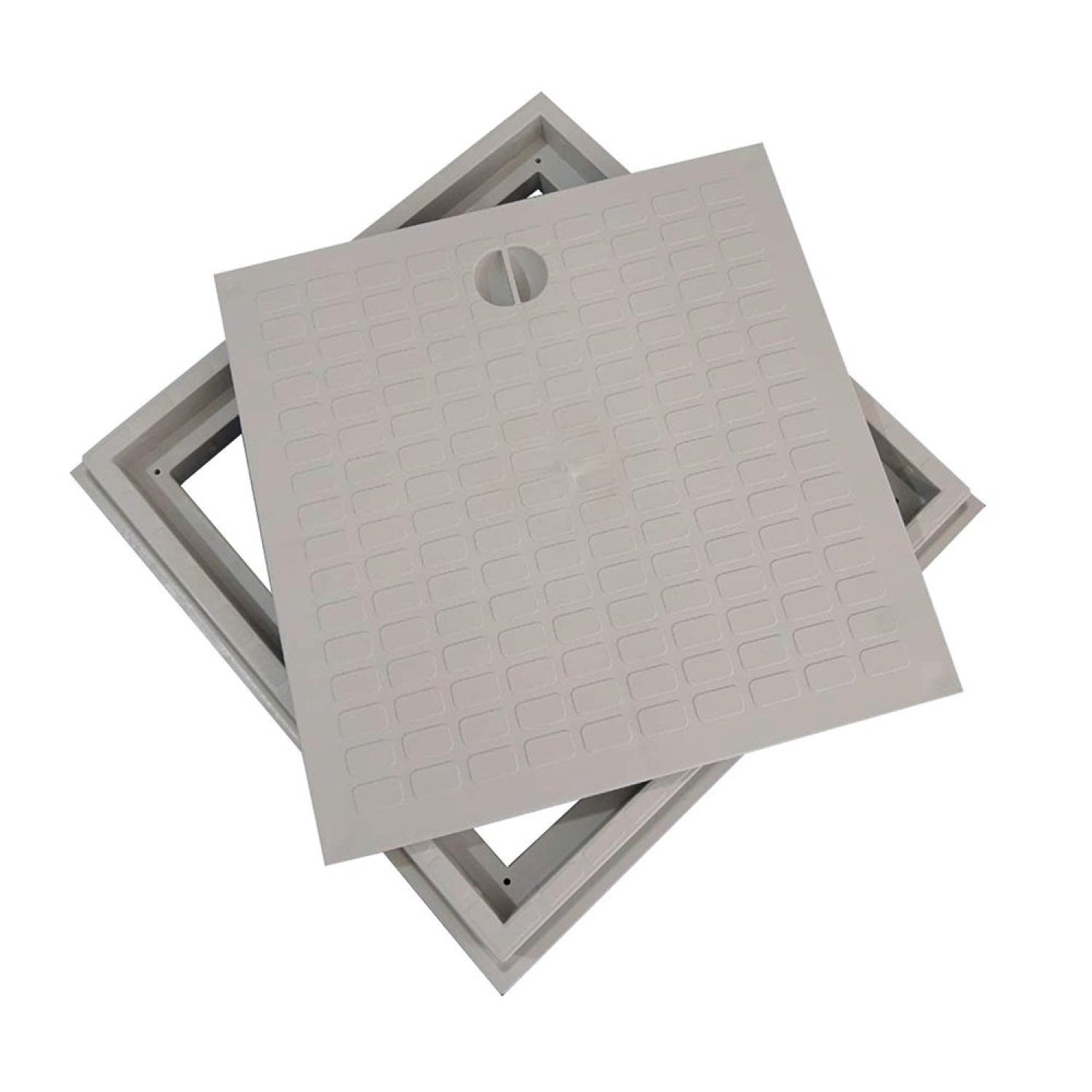 Tampa Para Ralo Com Aro 40x40 Odem Cinza