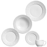 Jogo De Jantar 30 Peças Branco Cerâmica Madeleine Porto Brasil