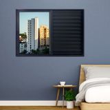 Janela Veneziana De Alumínio 3 Folhas 100 X 100cm Linha 25 Esquadrias Bergamo Preto