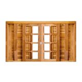 Janela De Madeira Veneziana 120x100cm 6 Folhas Rodam Imbuia