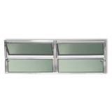 Janela Basculante De Alumínio 40x150cm 2 Seções Com Vidro Boreal Plus Brimak Natural