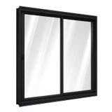 Janela De Aço De Correr Lateral 1 Folha Móvel E 1 Folha Fixa 100x150cm Aço Pronto Riobras Preto