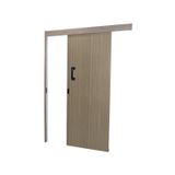 Porta De Correr Madeira 215x80cm Sobrepor Reversível Melamínico Mgm Carvalho Alpha