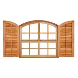 Janela De Madeira Guilhotina 140x120cm 4 Folhas Rodam Imbuia