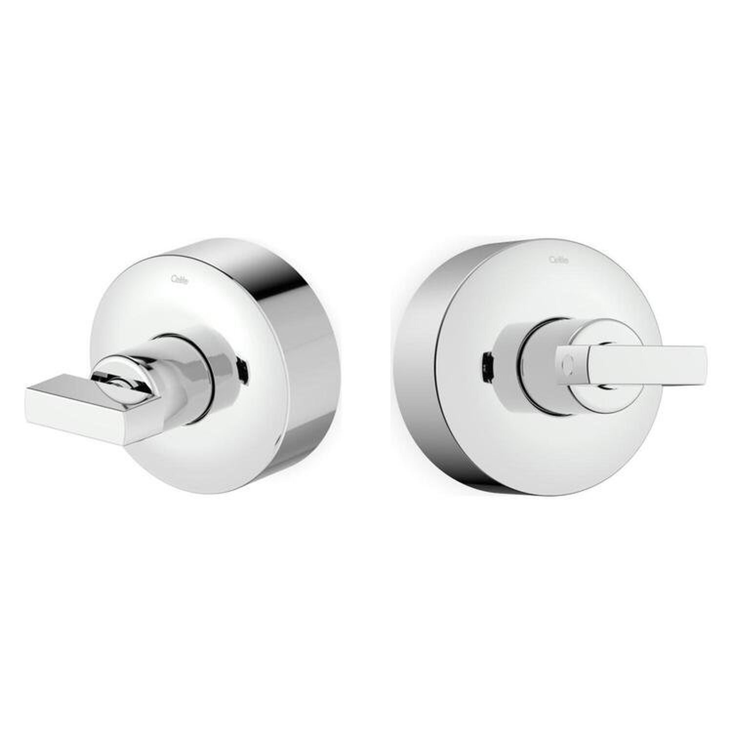 Kit 2 Acabamentos De Registro Para Base Deca 1.1/4, 1.1/2 Flow Celite Cromado