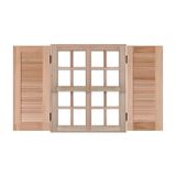 Janela De Madeira Guilhotina 140x120cm 4 Folhas Rodam Eucalipto