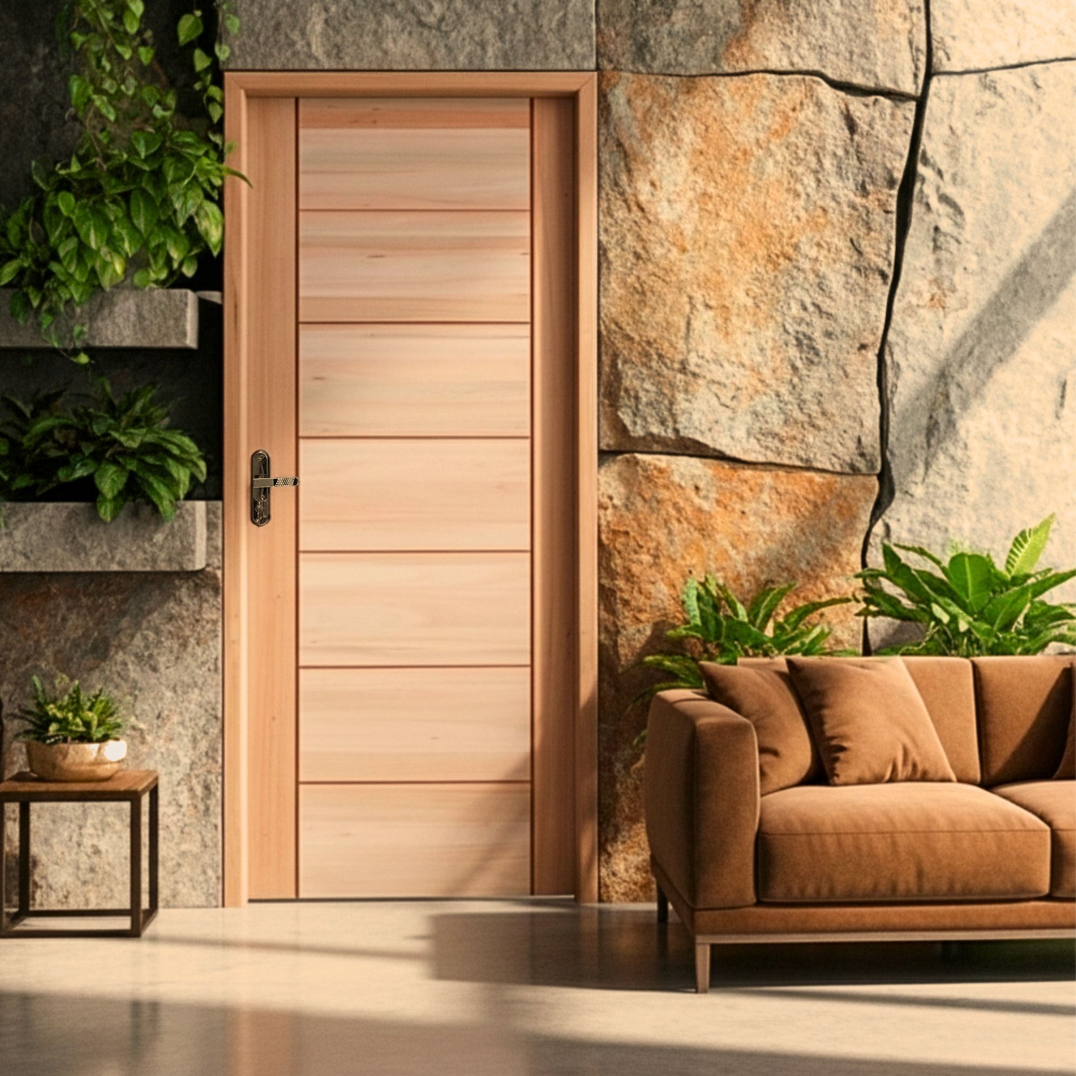 Kit Porta Pronta Maciça 214x87cm Eucalipto Esquerda Pm58 Quartier Cruzeiro Portas Nude