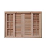 Janela De Madeira Veneziana 200x100cm 6 Folhas Rodam Eucalipto