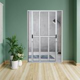 Porta Sacada De Alumínio 2 Folhas Móveis 210 X 150cm Com Fechadura Linha 25 Branco