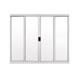 Janela De Alumínio De Correr 100x120cm 4 Folhas Hale Esquadrias Branco