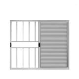Janela De Alumínio Veneziana 100x120cm 3 Folhas Grade Hale Esquadrias Prata