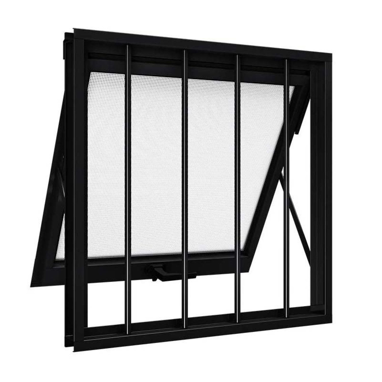 Janela Máximo Ar Com Grade 60x80cm Riobras Preto