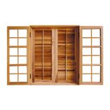 Janela De Madeira De Abrir 140x120cm 4 Folhas Rodam Imbuia