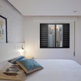 Janela De Alumínio Veneziana 120x150cm 6 Folhas Hale Esquadrias Preto