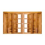 Janela De Madeira Veneziana 200x100cm 6 Folhas Rodam Imbuia