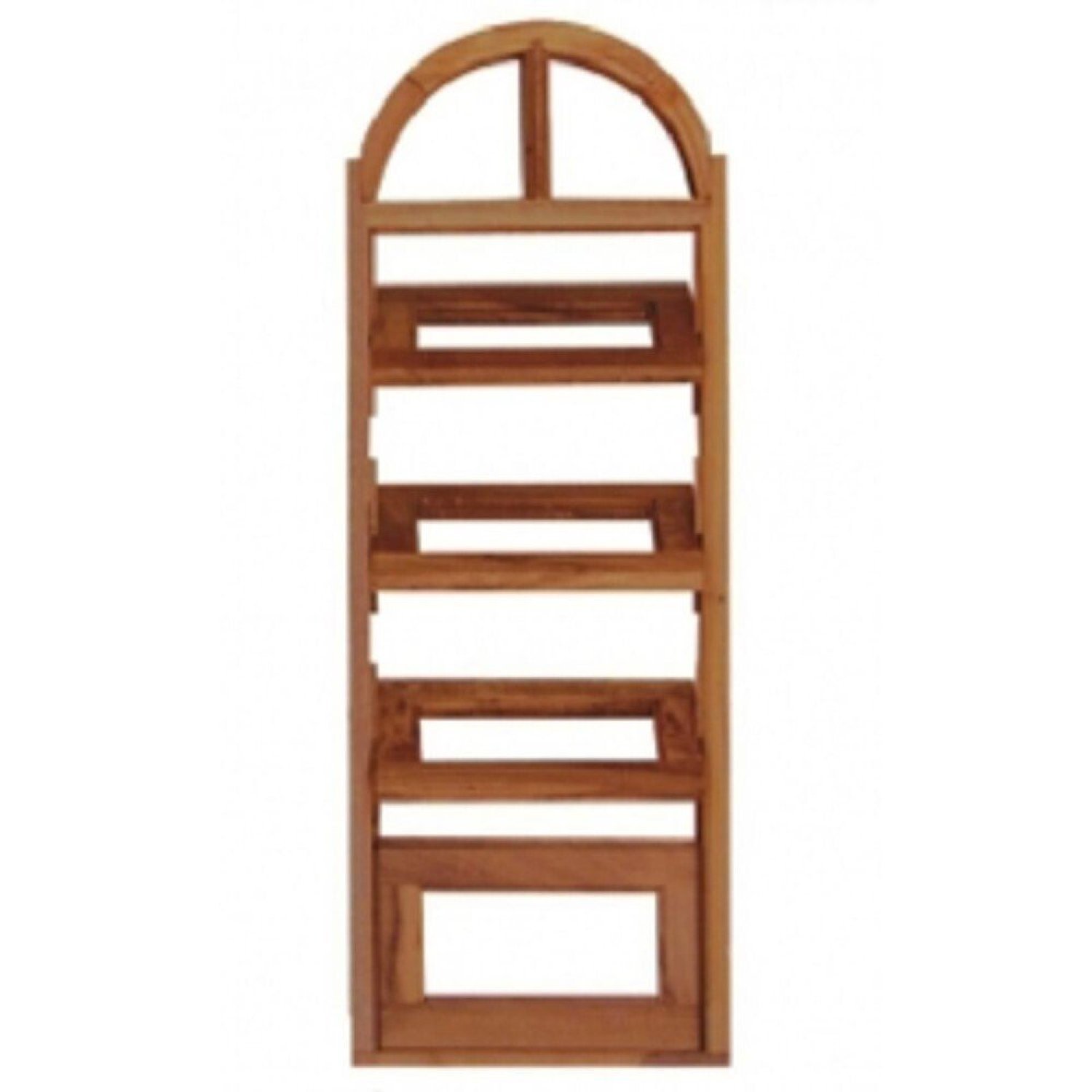 Vitrô Capelinha Basculante De Madeira Imbuia Em Arco 45 X 1,60 Natural