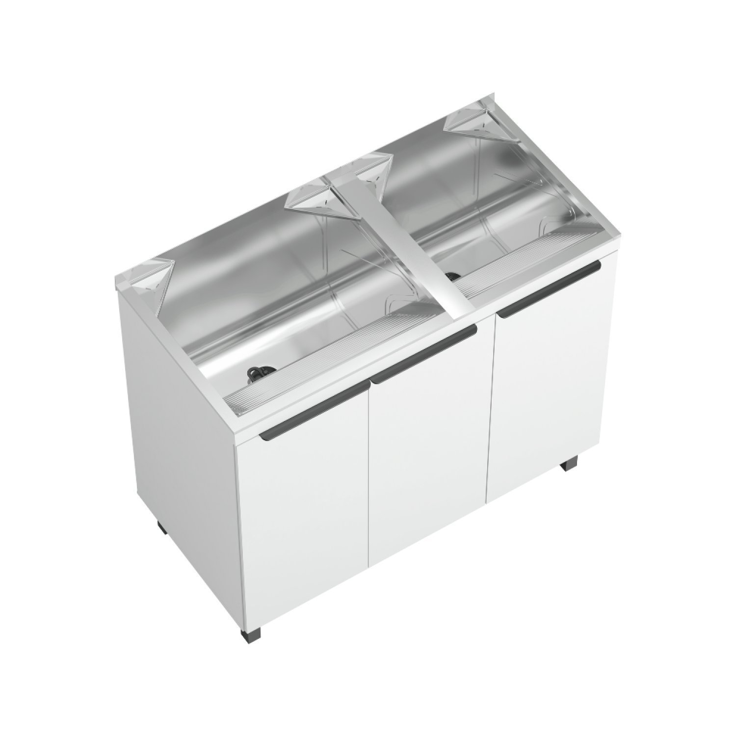 Kit Lavanderia Duplo Com Balcao Branco - 114 Litros Branco