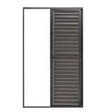 Porta De Alumínio Veneziana 210x150cm 3 Folhas Hale Esquadrias Preto