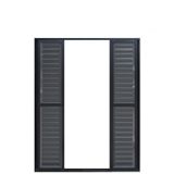 Porta De Alumínio Veneziana 210x200cm 6 Folhas Hale Esquadrias Preto