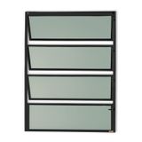 Janela De Alumínio Basculante 80x80cm Vidro Mini Boreal Master Brimak Preto