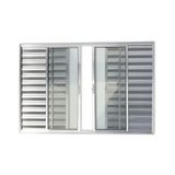 Janela De Aluminio Veneziana De Correr 120x150cm 6 Folhas Com Vidro Liso Brimak Brilhante