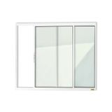 Janela De Aluminio Veneziana De Correr 80x80cm 2 Folhas Com Vidro Liso Confort Brimak Branco
