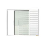 Janela De Aluminio Veneziana De Correr 120x120cm 3 Folhas Com Vidro Liso Confort Brimak Branco