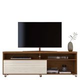 Rack Bancada Frizz 1.8 Naturale Off White Com Rodízios Para Tv Até 65 Madetec Naturale Off White
