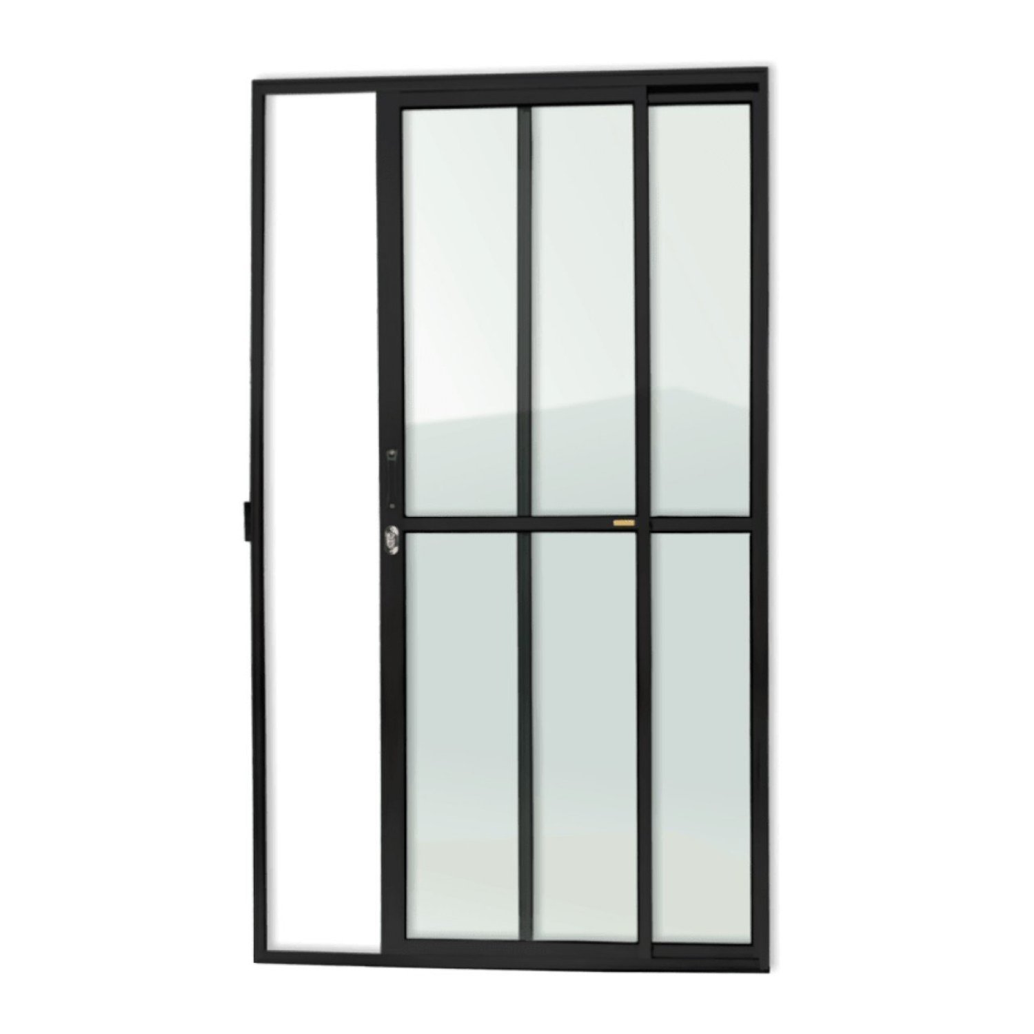 Porta De Correr 2 Folhas Super Vidro Liso 210cm X 120cm Brimak Preto