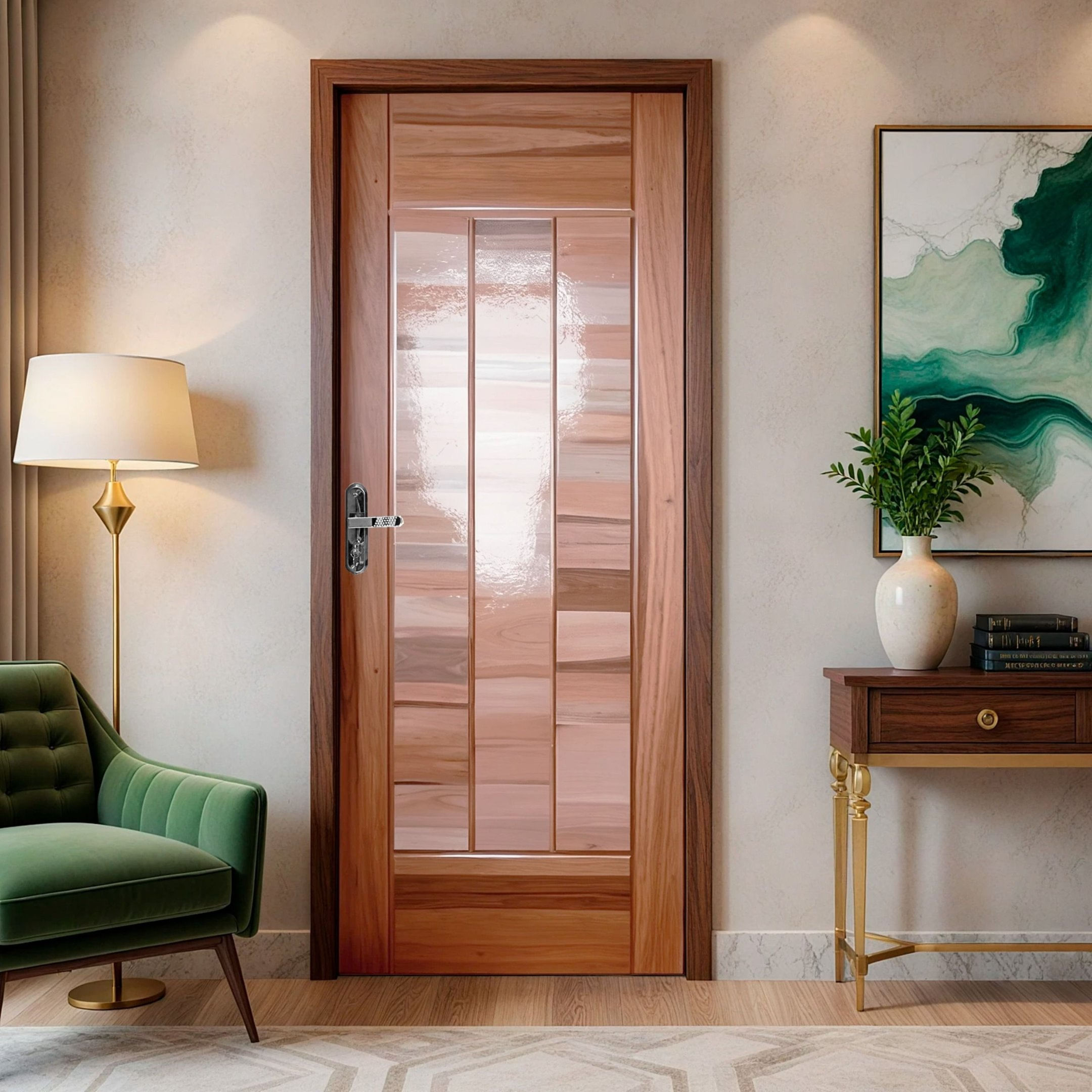 Kit Porta Pronta Maciça 214x87cm Eucalipto Esquerda Pm97 Cruzeiro Portas Nude