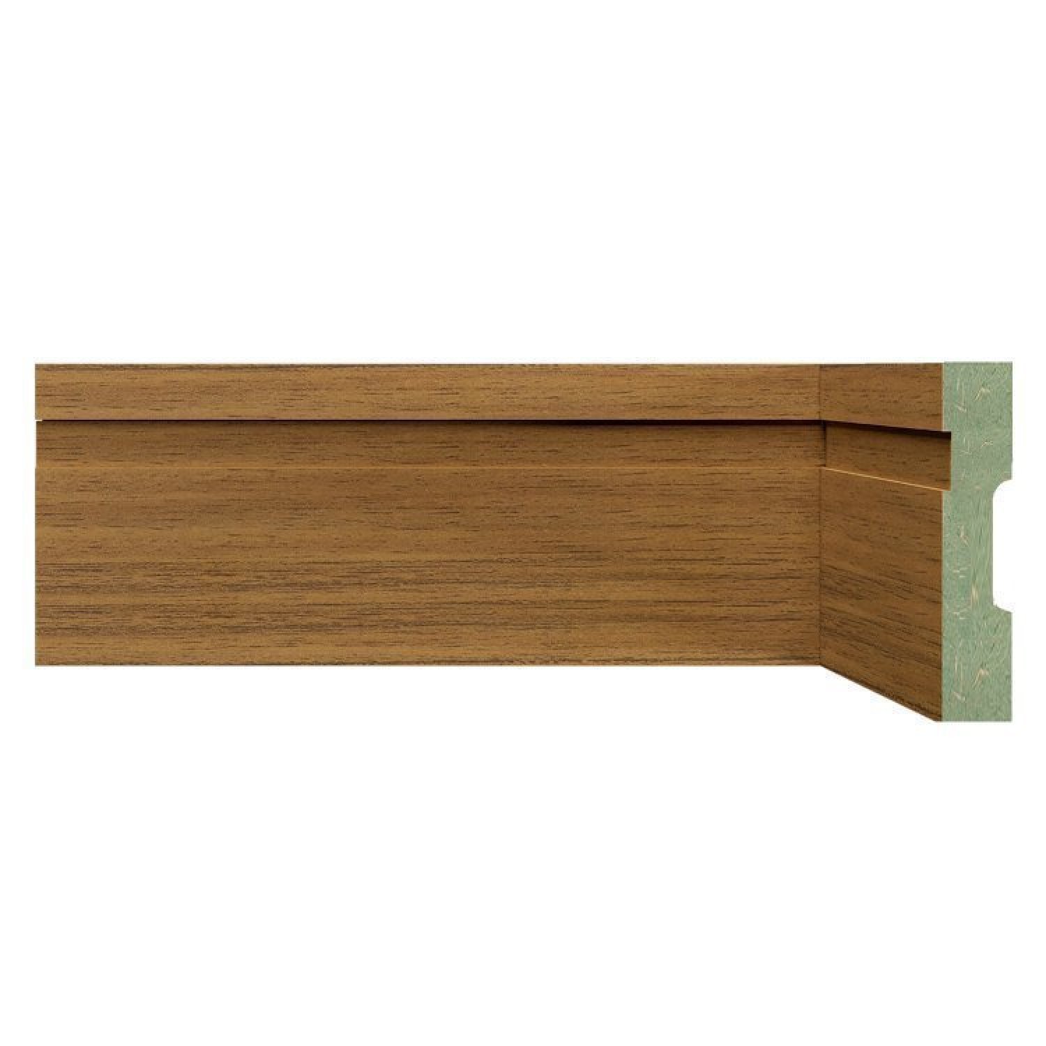 Kit Rodapé De Mdf 10cm X 15mm X 2,40m 20 Barras Com Friso Resistente A Umidade 1002 Moldufama Cedro