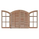 Janela De Madeira De Abrir 100x120cm 4 Folhas Rodam Eucalipto