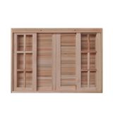 Janela De Madeira Veneziana 140x100cm 6 Folhas Rodam Eucalipto