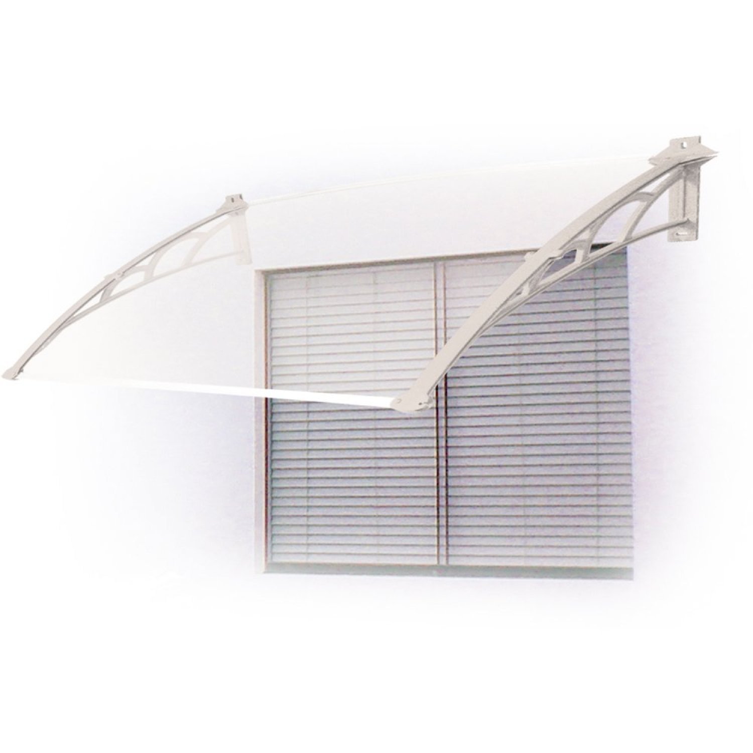 Toldo Versátil 80x60cm Braço Branco Com Chapa Cristal Branca