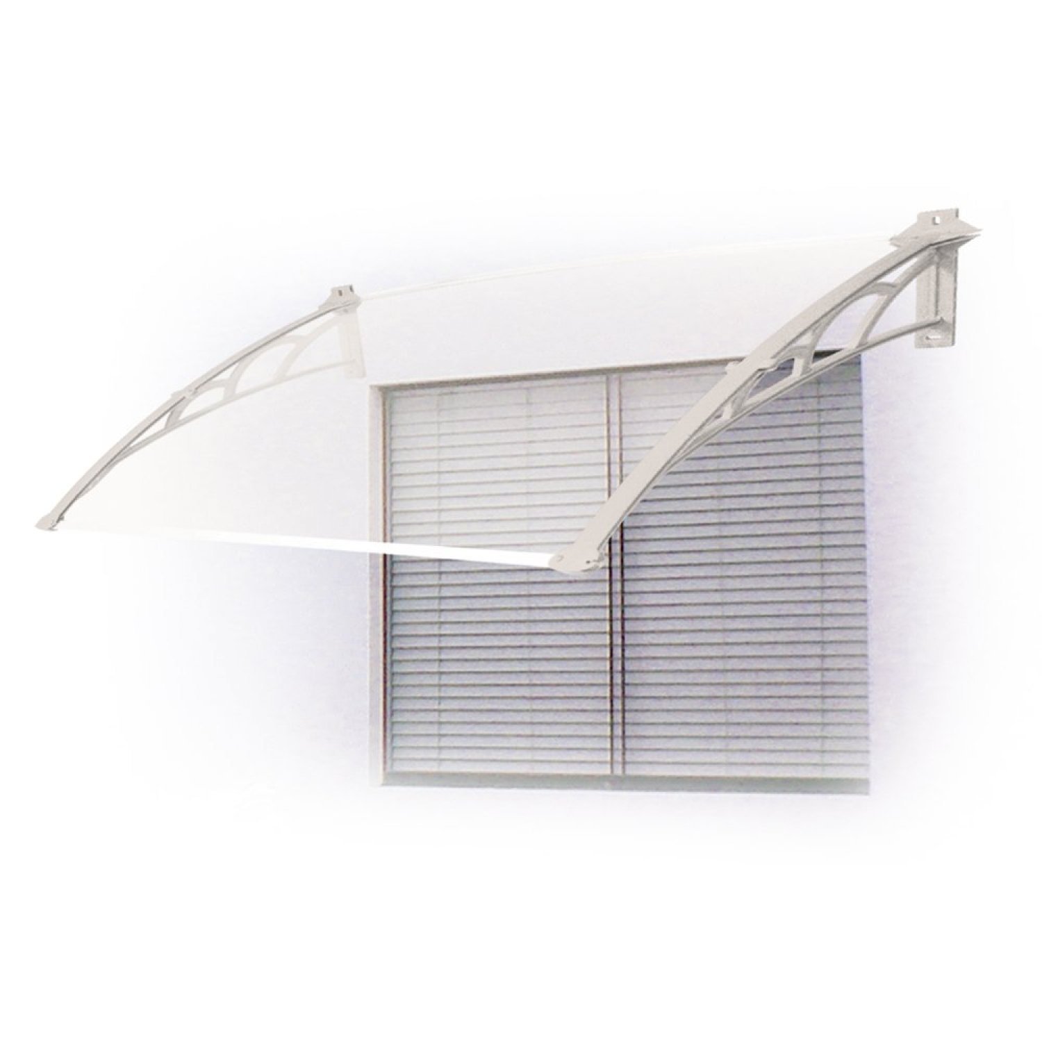 Toldo Versátil 120x60cm Braço Branco Com Chapa Cristal Branca