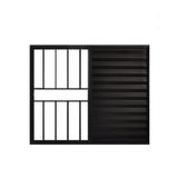 Janela De Alumínio Veneziana 100x150cm 3 Folhas Grade Hale Esquadrias Preto